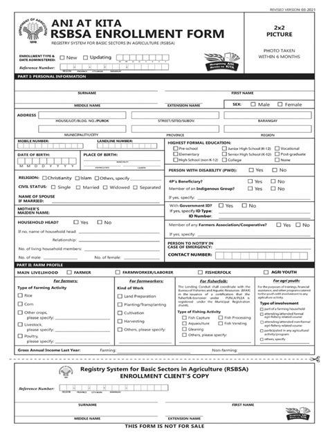 isumite sa city/municipal link|RSBSA Enrollment Form Instructional Manual (FOR VIEWING).